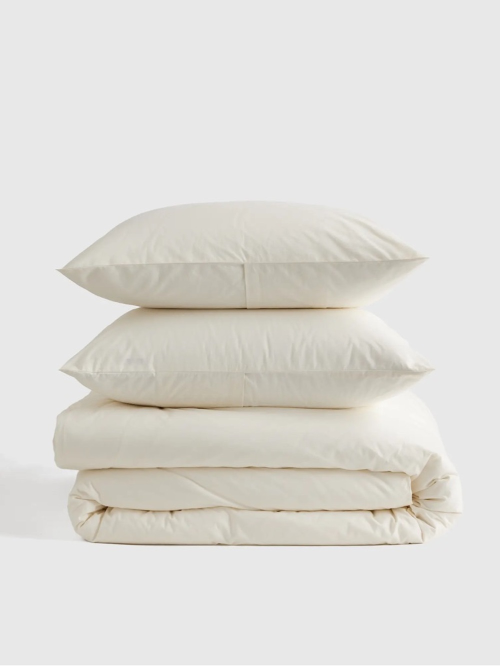 QUINCE Organic Brushed Cotton Duvet Cover Set King/Cal King Ivory 7395